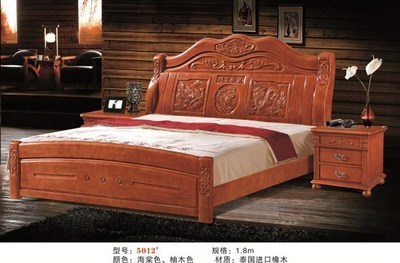 【廠家直銷 1.8米高檔橡木床 雙人實(shí)木大床】價(jià)格,廠家,圖片,床類,南康忠優(yōu)家具廠-