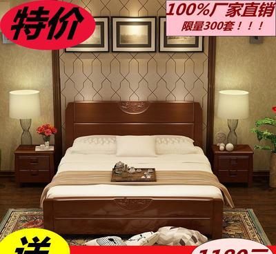 實木床橡木1.5米1.8米高箱雙人床儲物公主床現代中式婚床廠