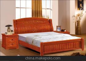 【小月家具 廠家直銷 供應床 實木床 橡木床 臥室家具 2018#】價格,廠家,圖片,床類,南康市小月家具銷售部-
