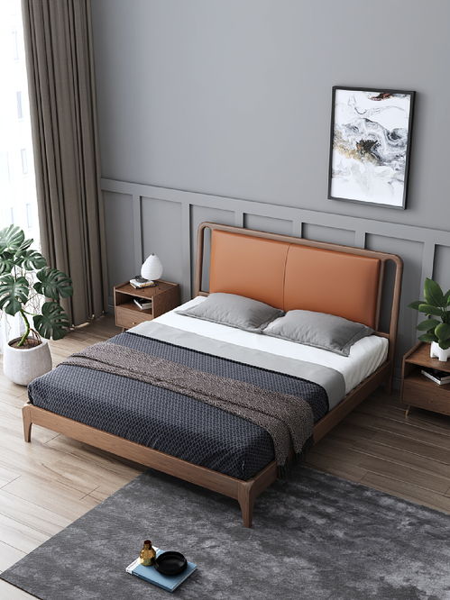 mfg家具電商產(chǎn)品渲染 實(shí)木床 總