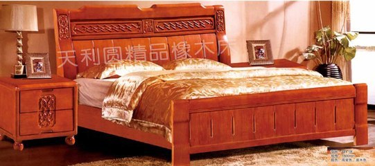【南康家具廠家批發橡木床,實木床,白胚床,雙人床】價格,廠家,圖片,床類,南康天利圓白胚家具-