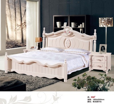 【【一件代發】1.8米優雅紫色實木床 歐式雙人床 板式家具家私】價格,廠家,圖片,床類,南康市瑞虎家緣家具廠-